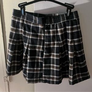 Hollister Black and White Plaid Skater Skirt